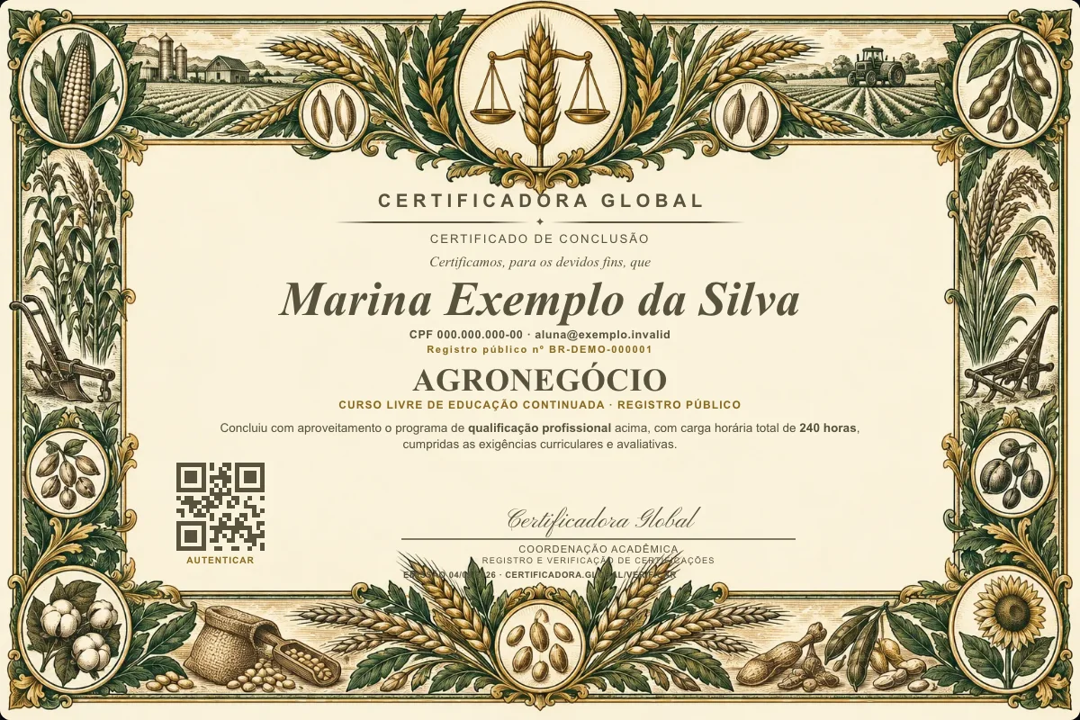 Capa do curso Agronegócio