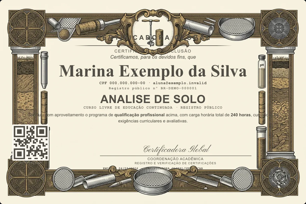 Capa do curso Analise de Solo
