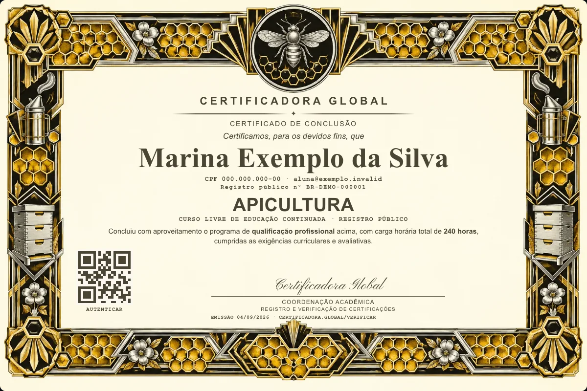 Capa do curso Apicultura