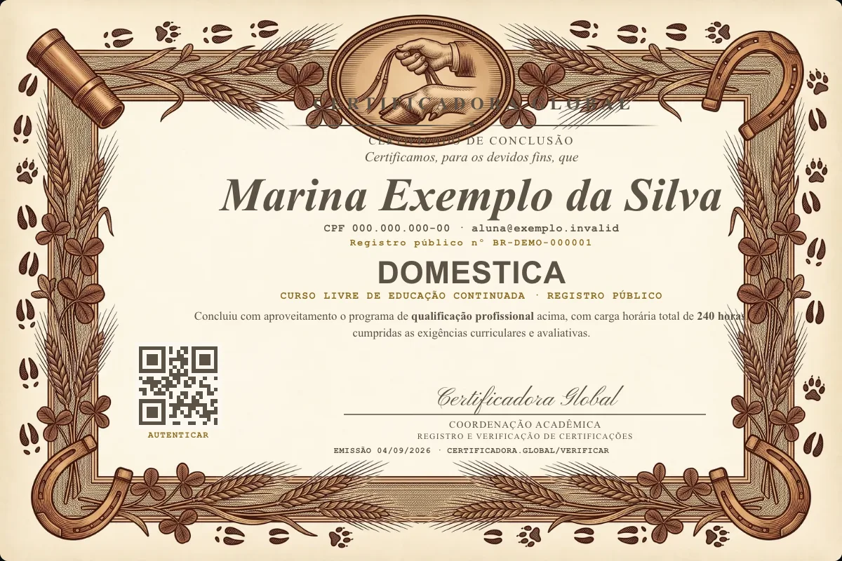 Capa do curso Domestica