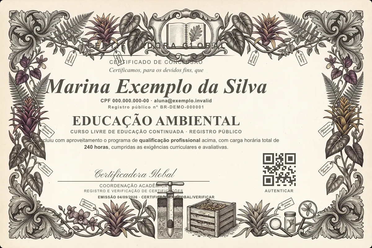 Capa do curso Educação Ambiental