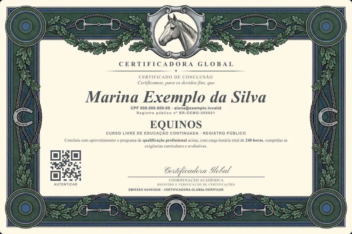 Capa do curso Equinos