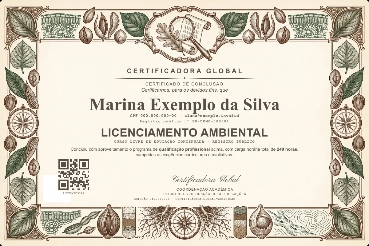 Capa do curso Licenciamento Ambiental