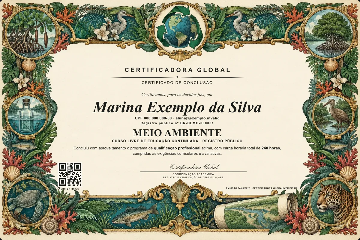 Capa do curso Meio Ambiente