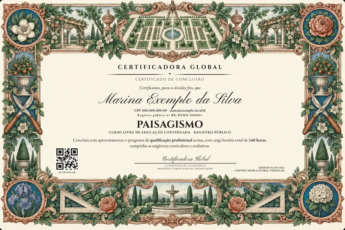 Capa do curso Paisagismo