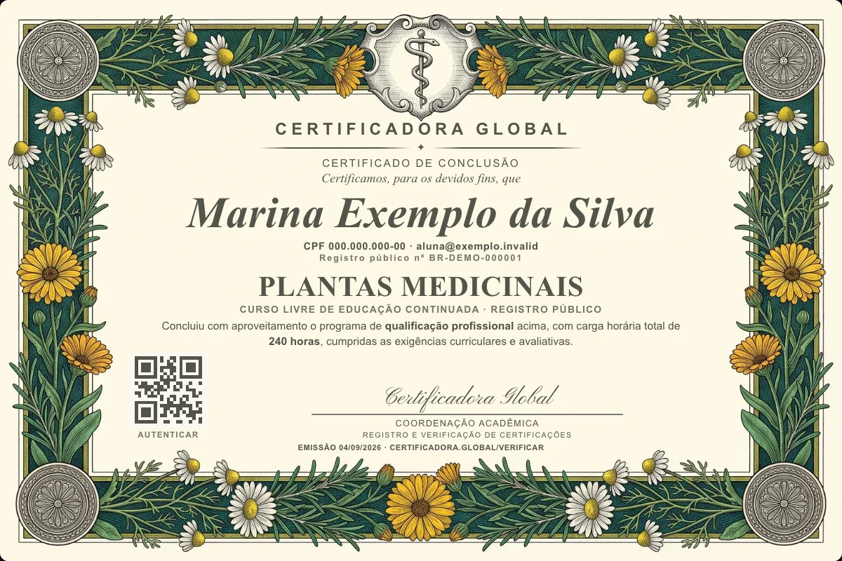Capa do curso Plantas Medicinais