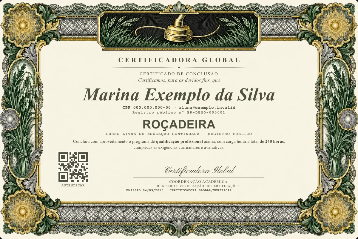 Capa do curso Roçadeira
