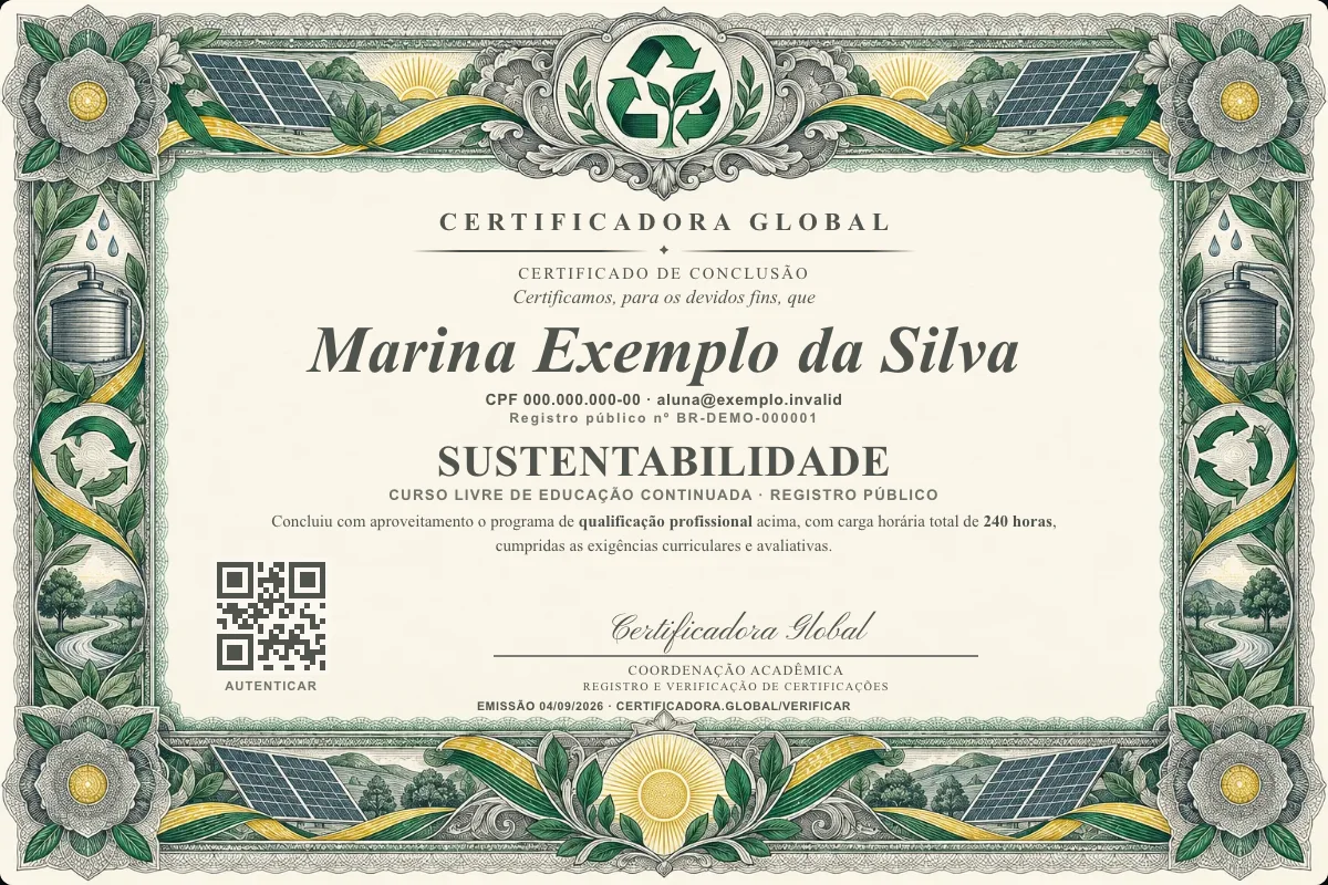 Capa do curso Sustentabilidade