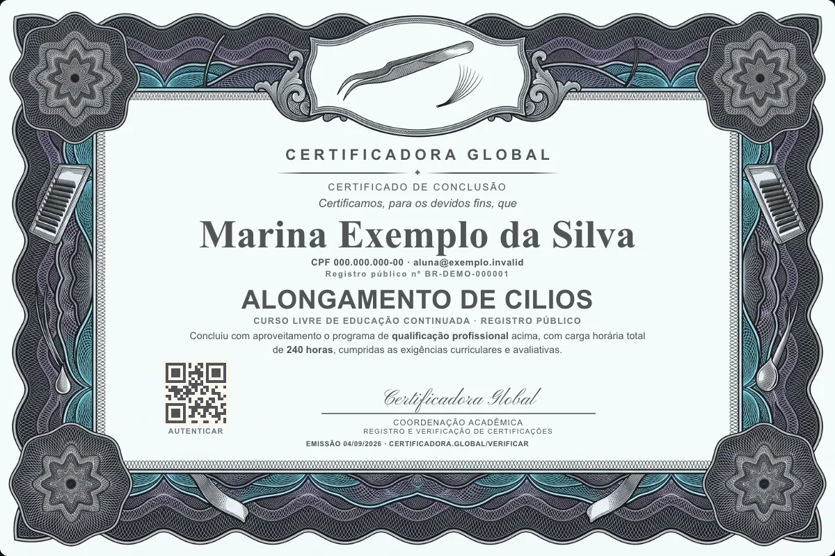 Capa do curso Alongamento de Cilios
