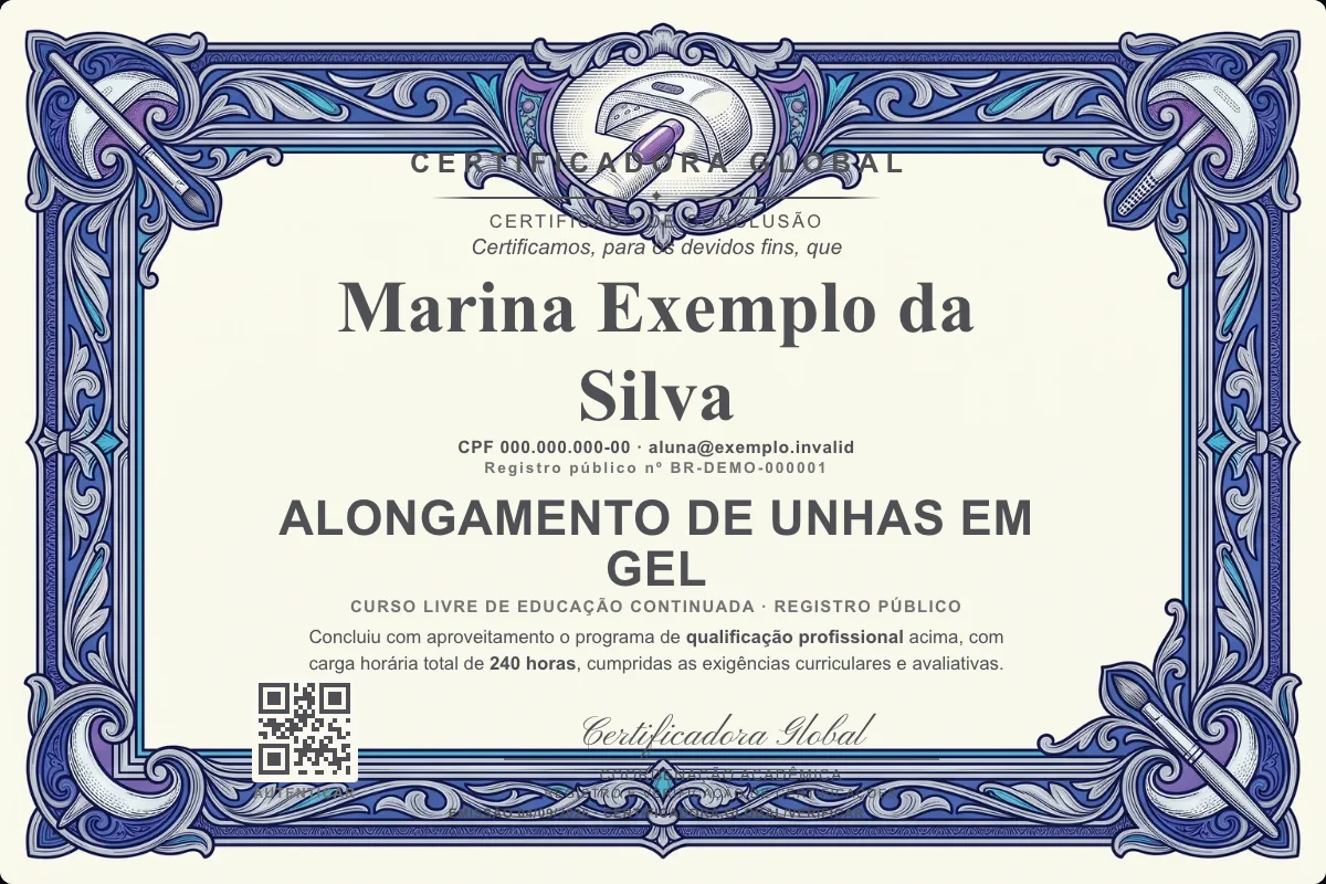 Capa do curso Alongamento de Unhas em Gel