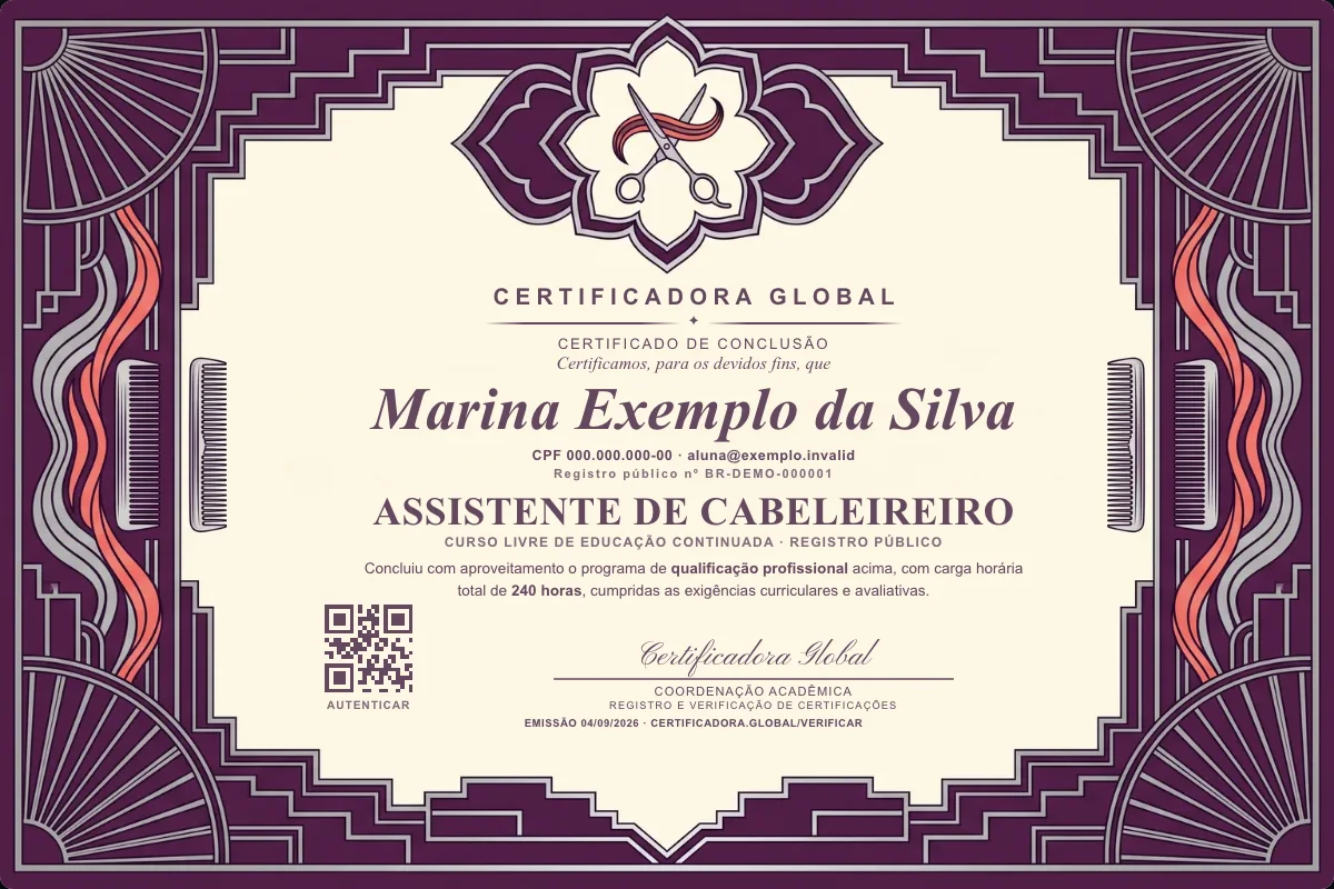 Capa do curso Assistente de Cabeleireiro