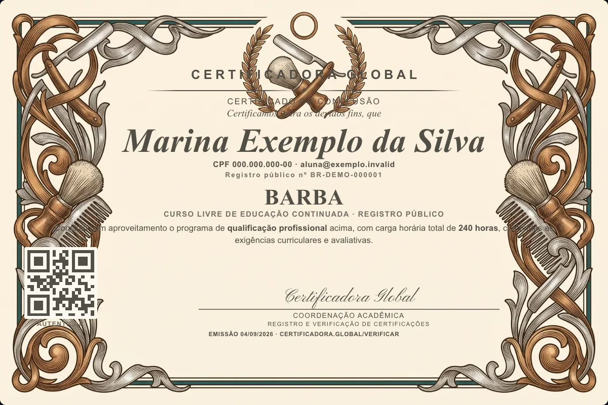 Capa do curso Barba