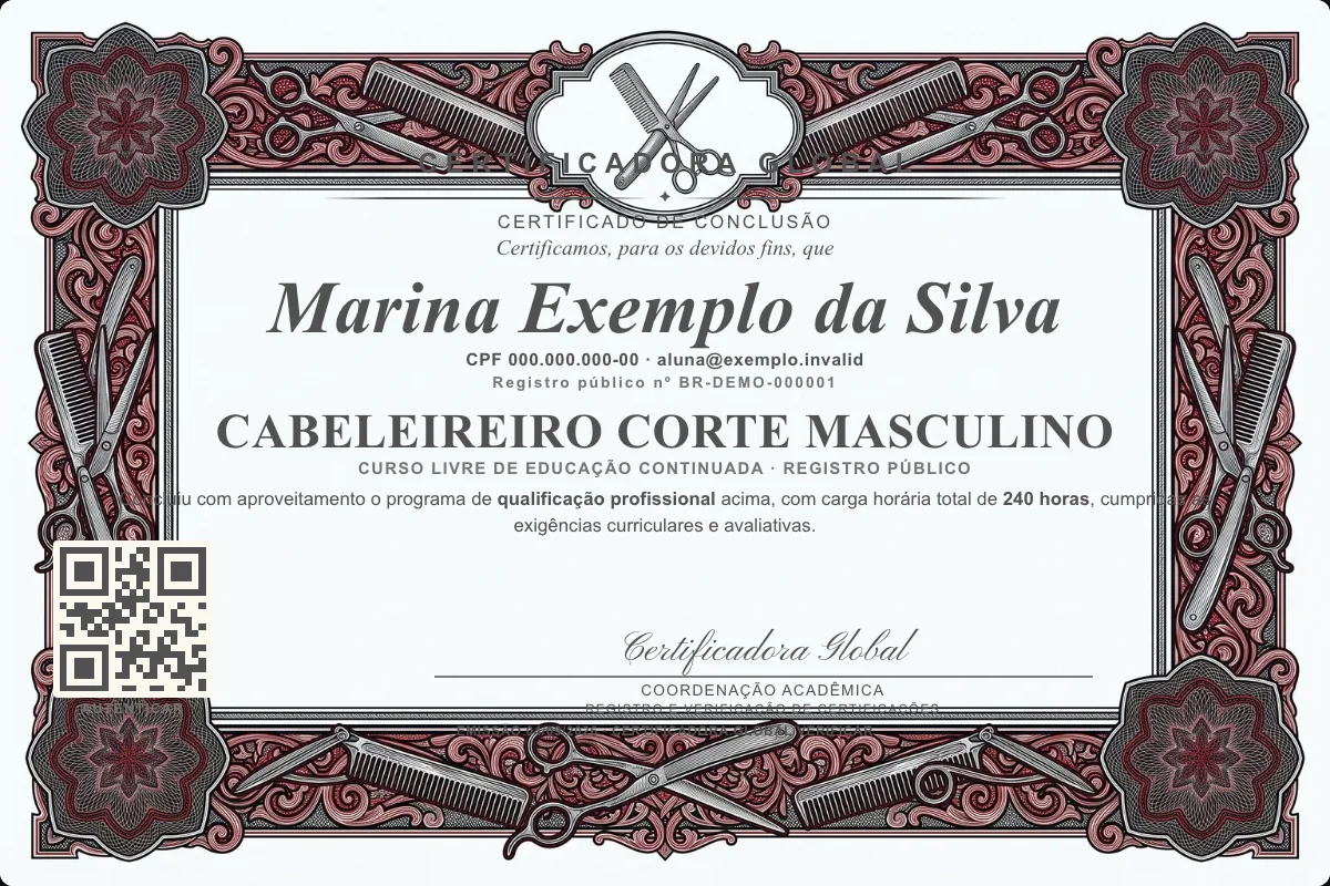 Capa do curso Cabeleireiro Corte Masculino