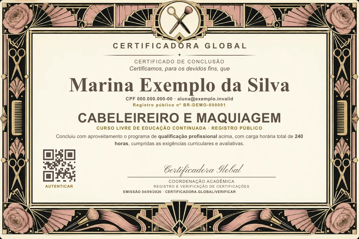 Capa do curso Cabeleireiro e Maquiagem