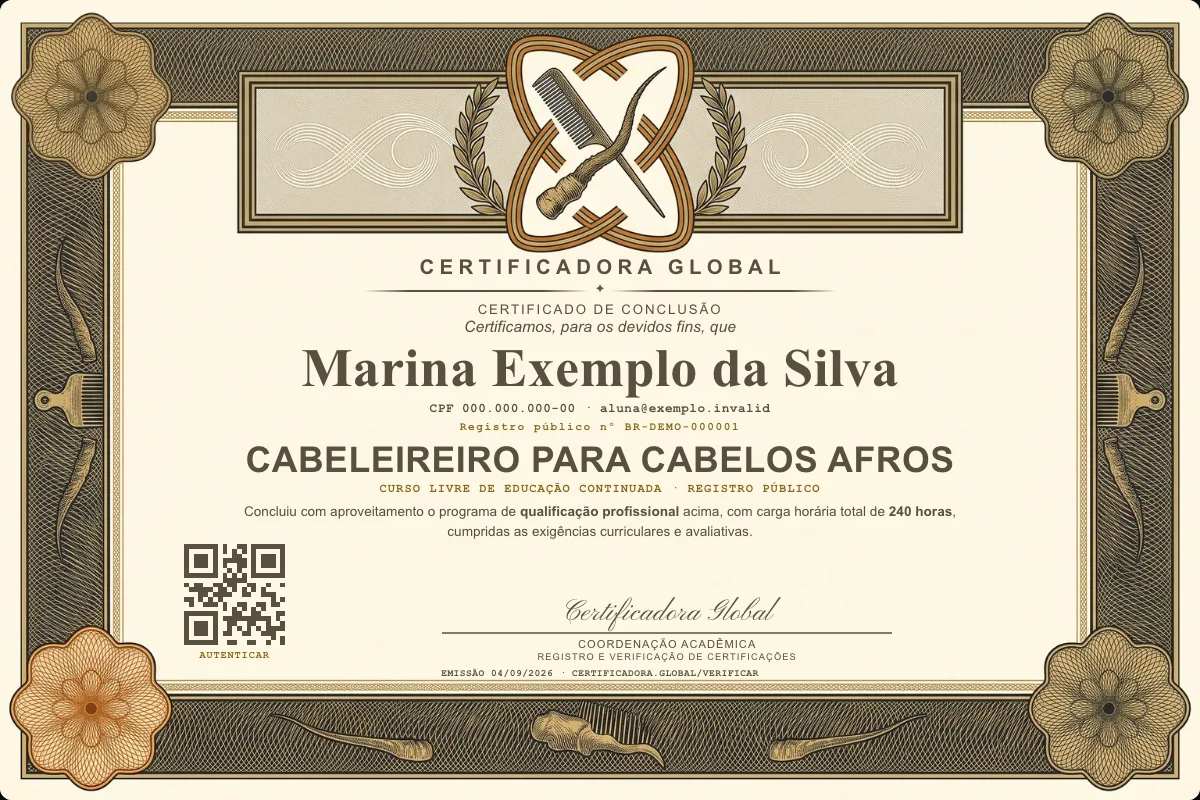 Capa do curso Cabeleireiro para Cabelos Afros