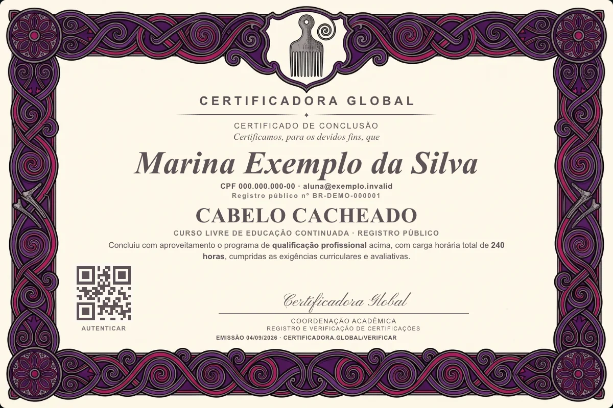 Capa do curso Cabelo Cacheado
