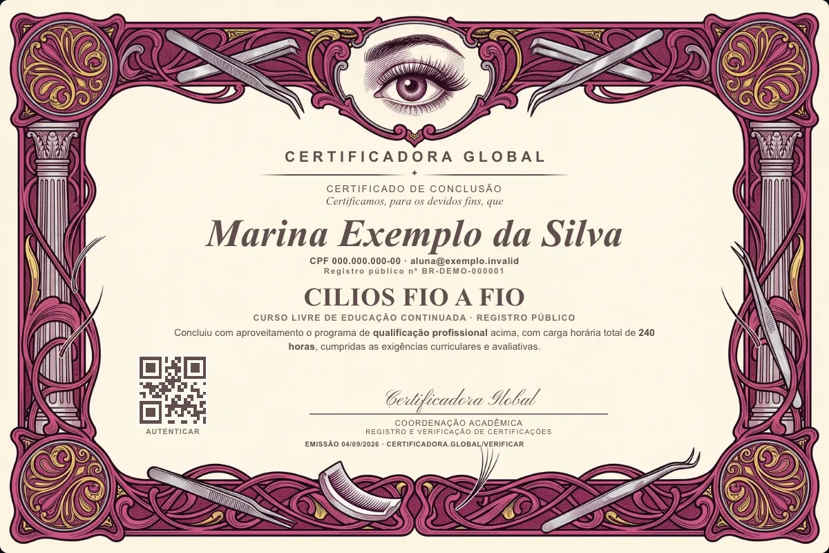 Capa do curso Cilios Fio a Fio