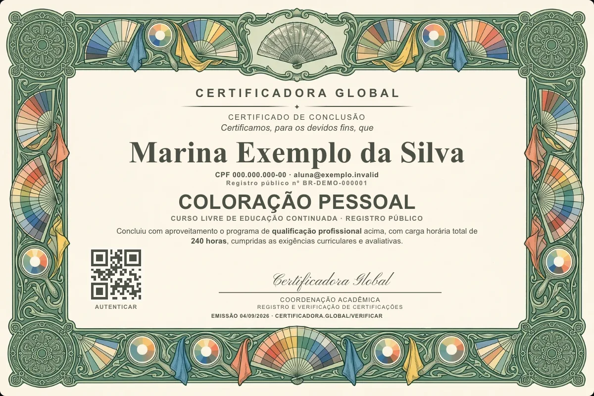 Capa do curso Coloração Pessoal