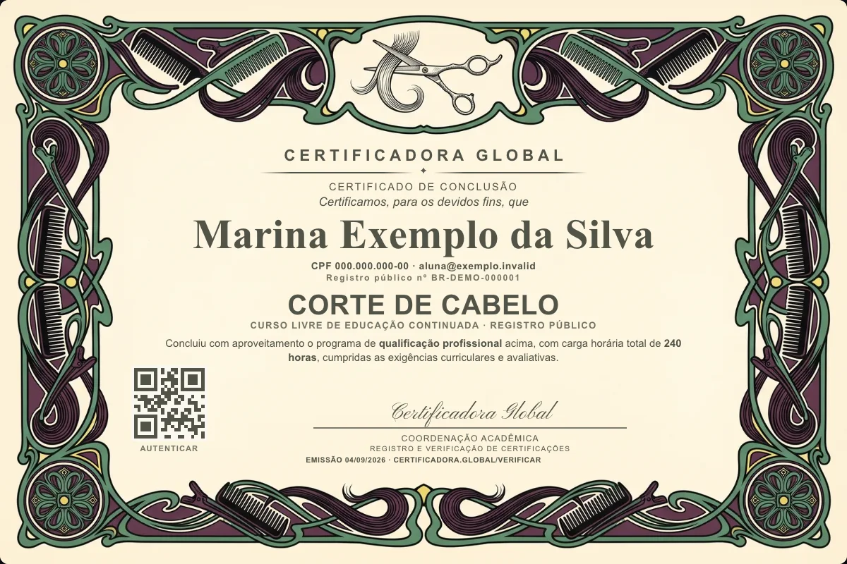 Capa do curso Corte de Cabelo