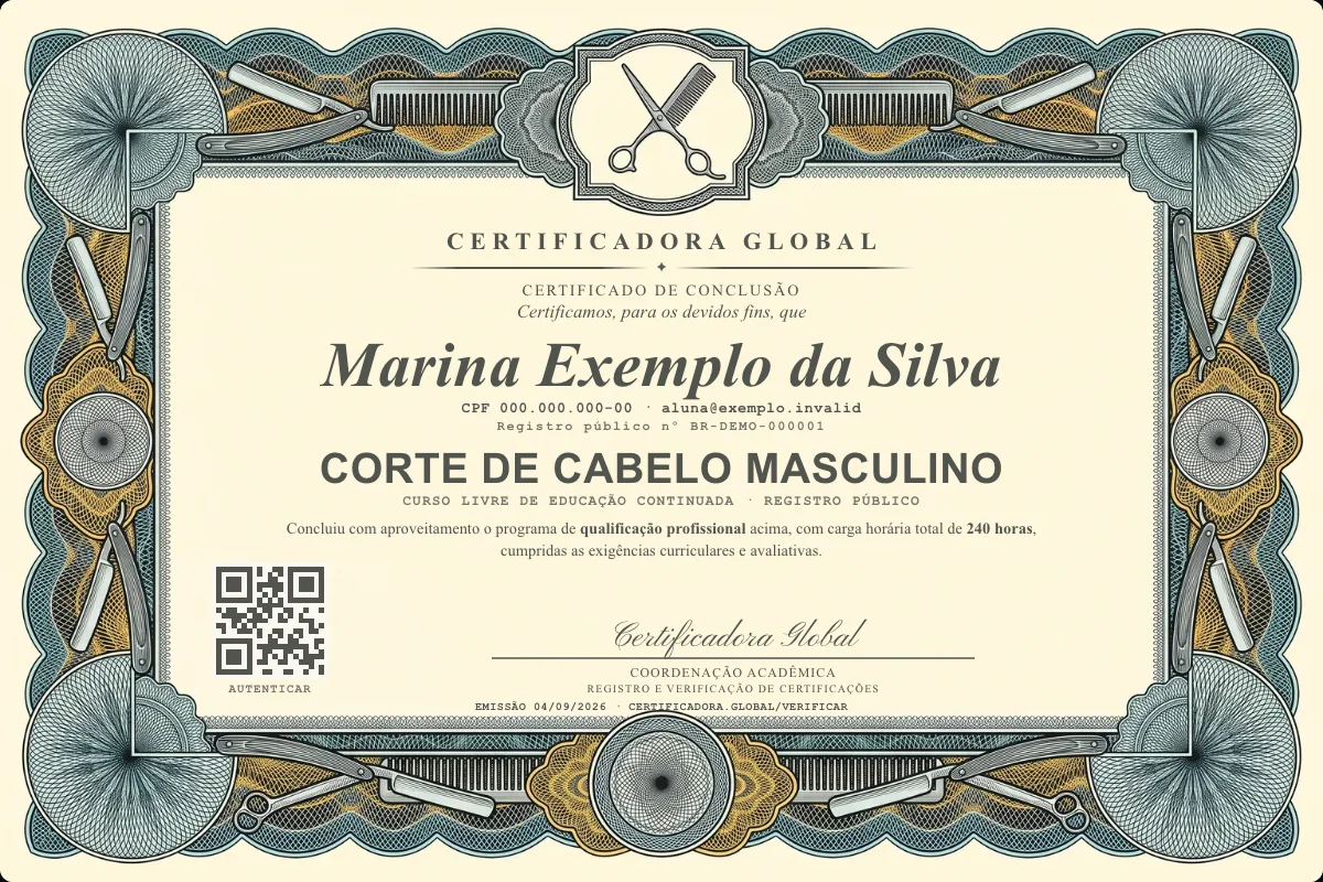 Capa do curso Corte de Cabelo Masculino