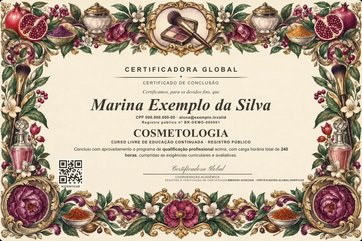 Capa do curso Cosmetologia