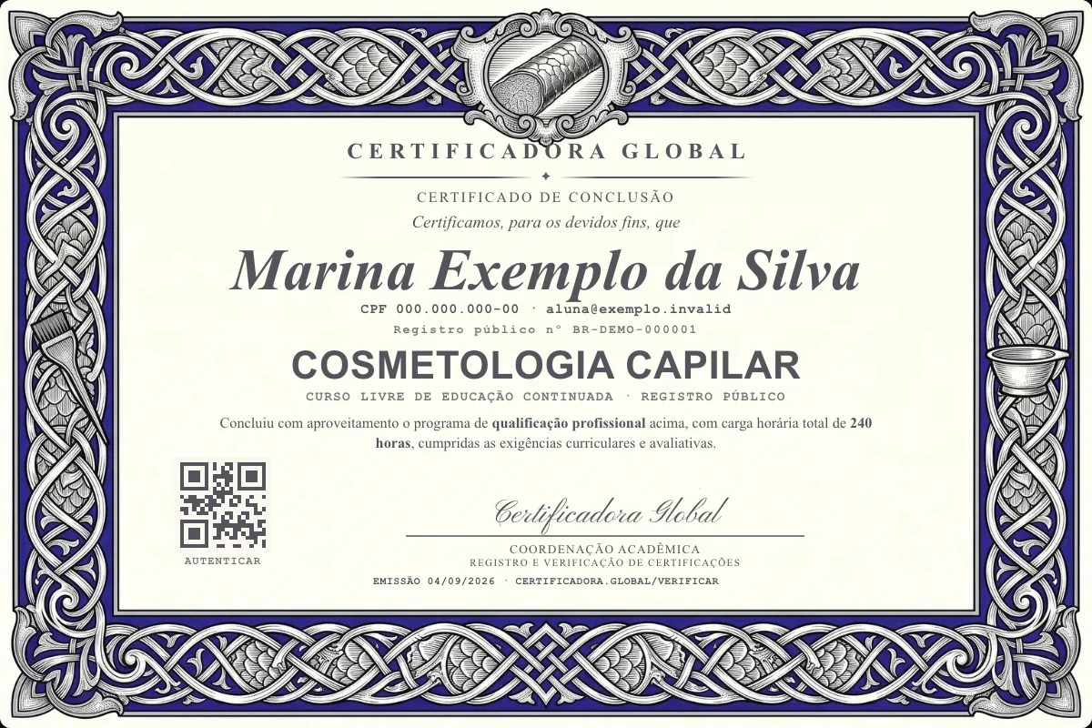 Capa do curso Cosmetologia Capilar