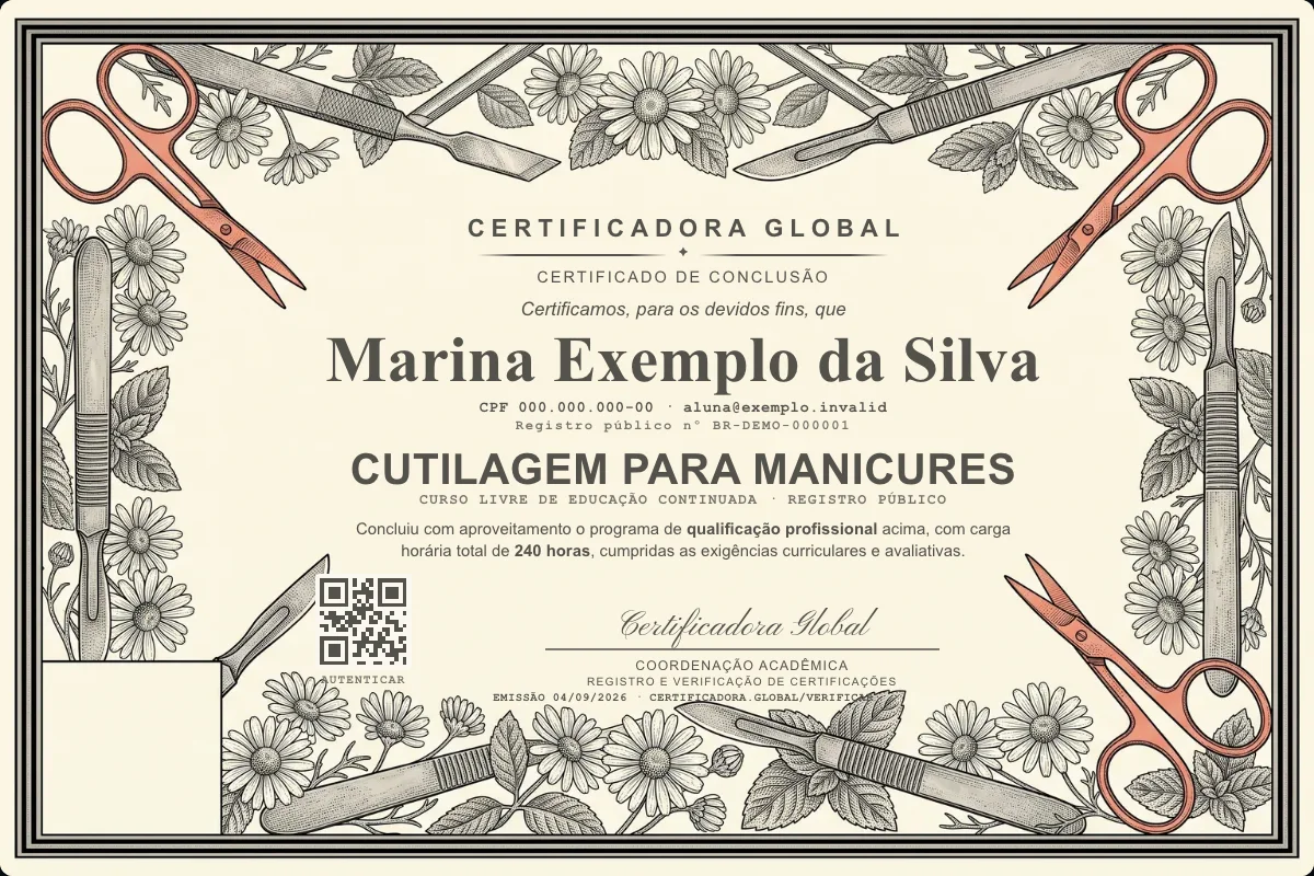 Capa do curso Cutilagem para Manicures