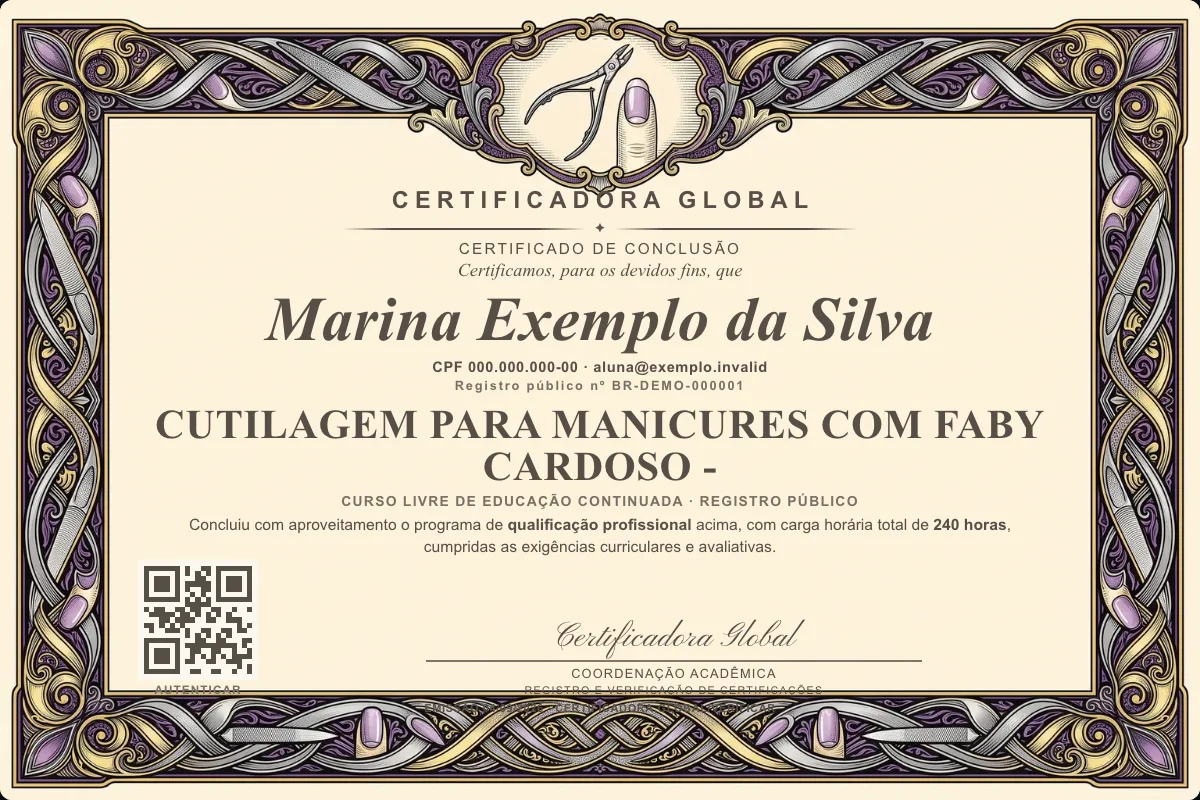 Capa do curso Cutilagem para Manicures com Faby Cardoso -
