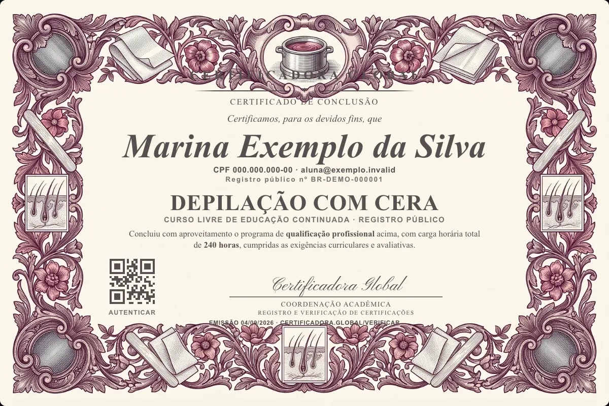 Capa do curso Depilação com Cera