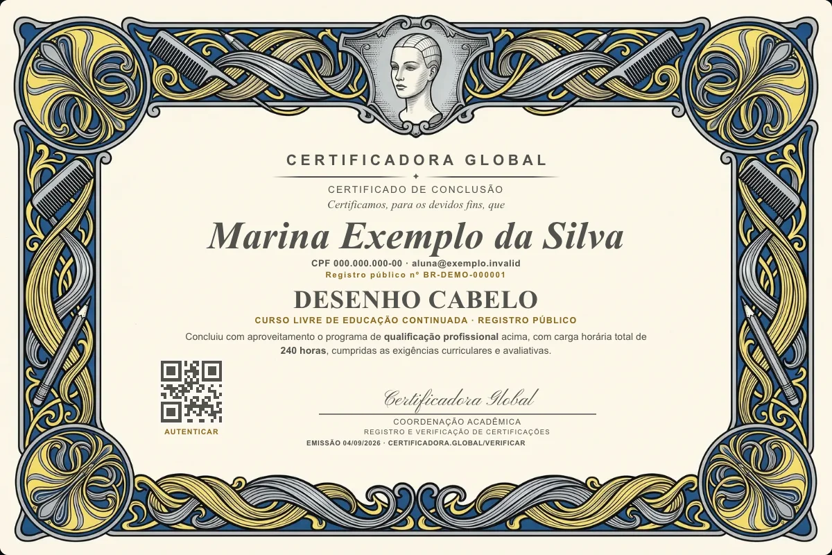 Capa do curso Desenho Cabelo