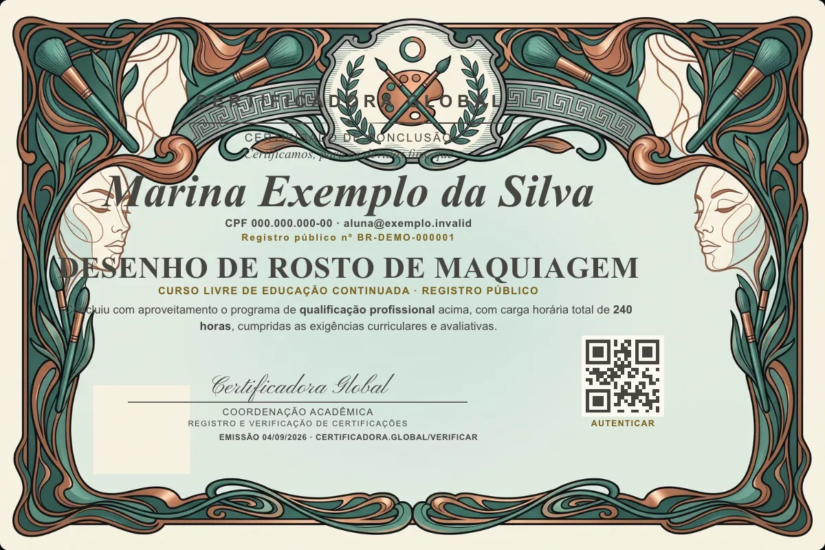 Capa do curso Desenho de Rosto de Maquiagem