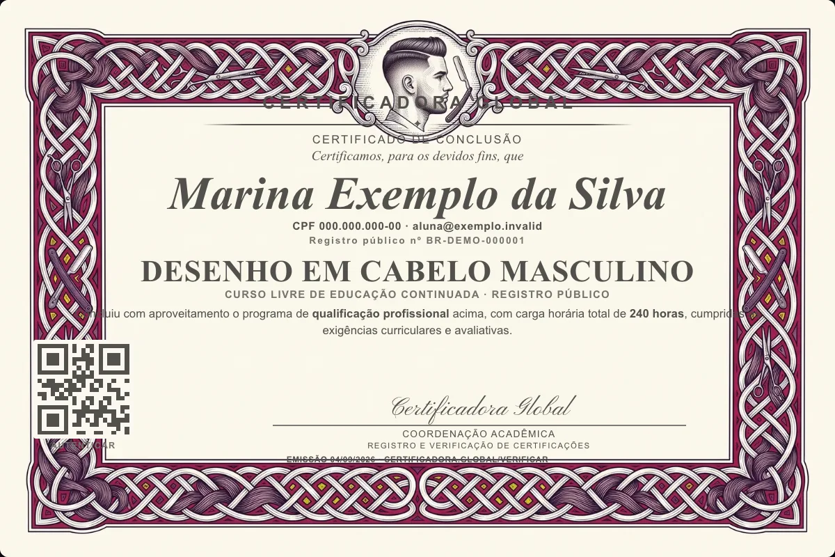 Capa do curso Desenho em Cabelo Masculino
