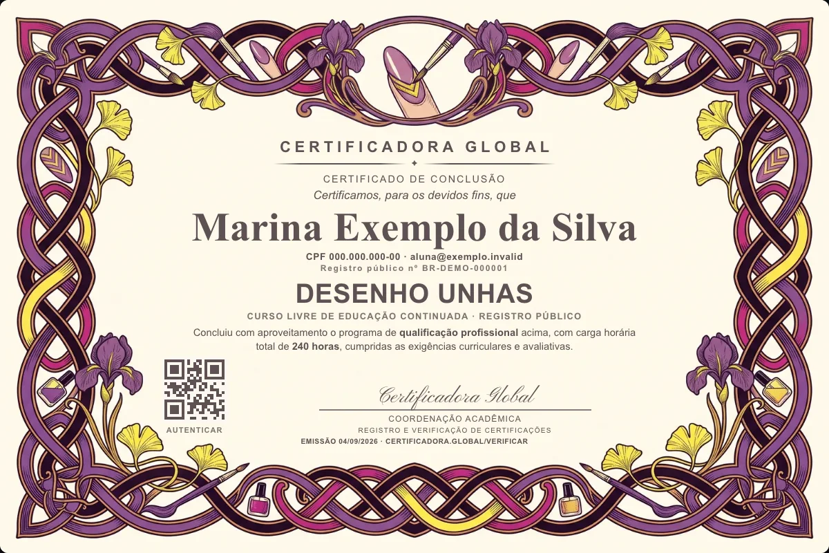 Capa do curso Desenho Unhas