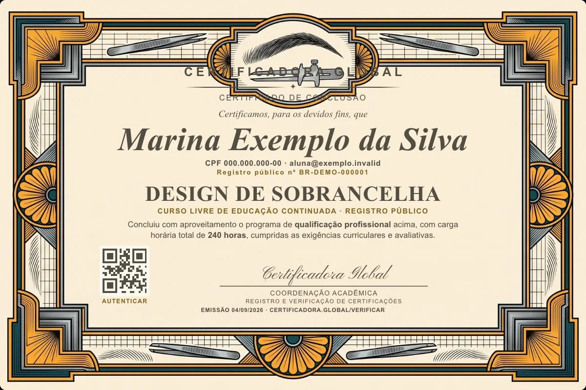 Capa do curso Design de Sobrancelha