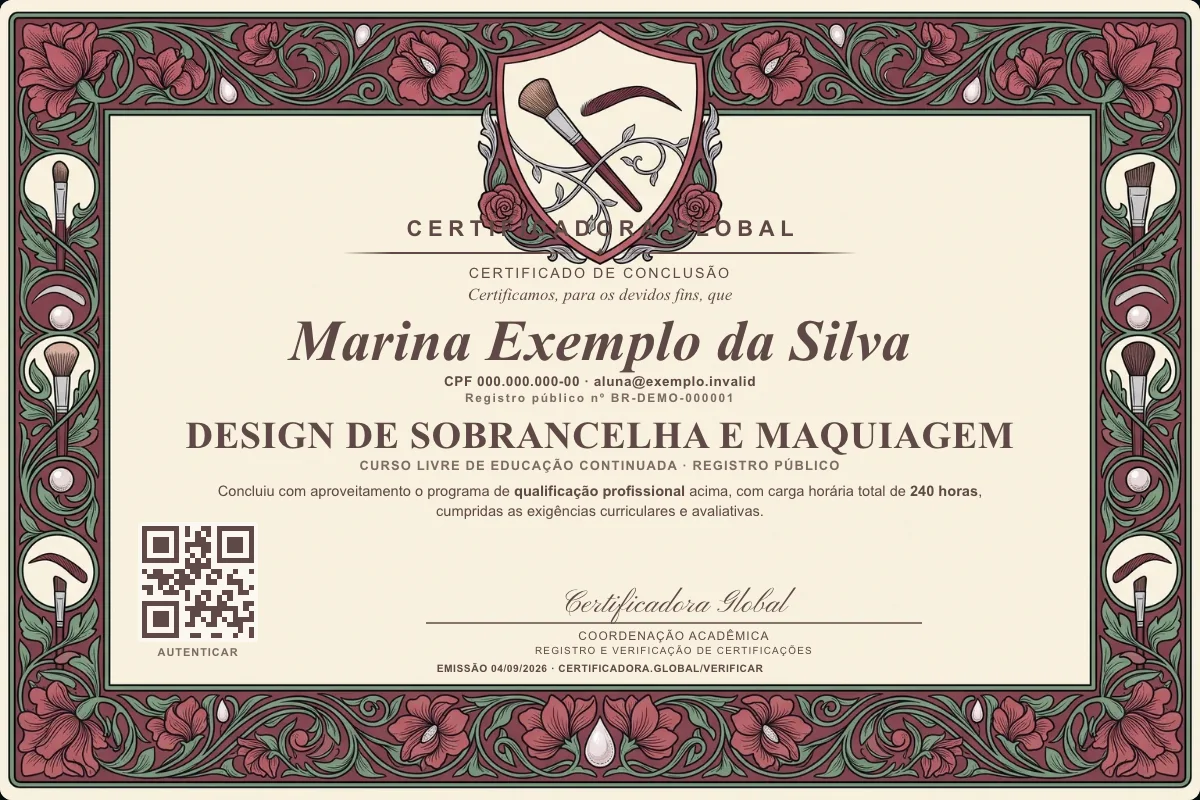 Capa do curso Design de Sobrancelha e Maquiagem