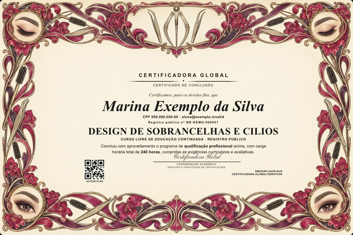 Capa do curso Design de Sobrancelhas e Cilios