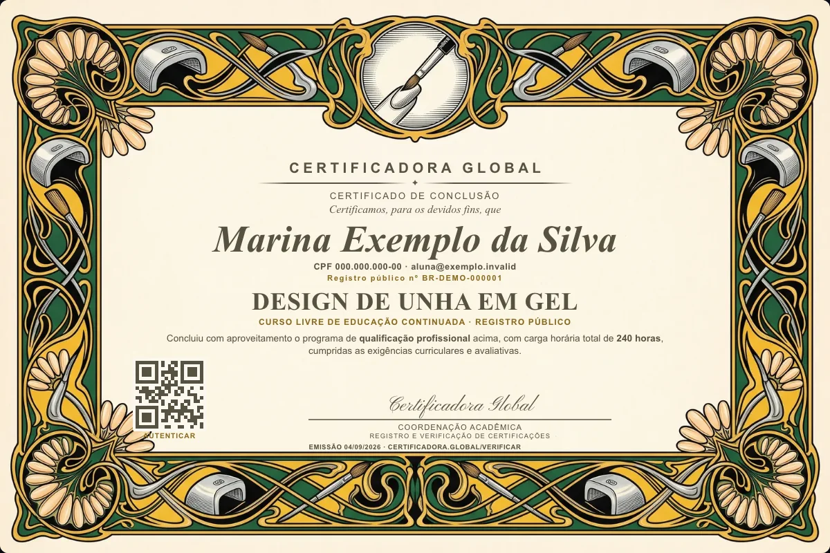 Capa do curso Design de Unha em Gel