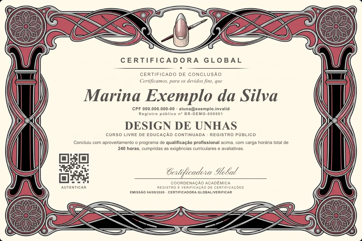 Capa do curso Design de Unhas