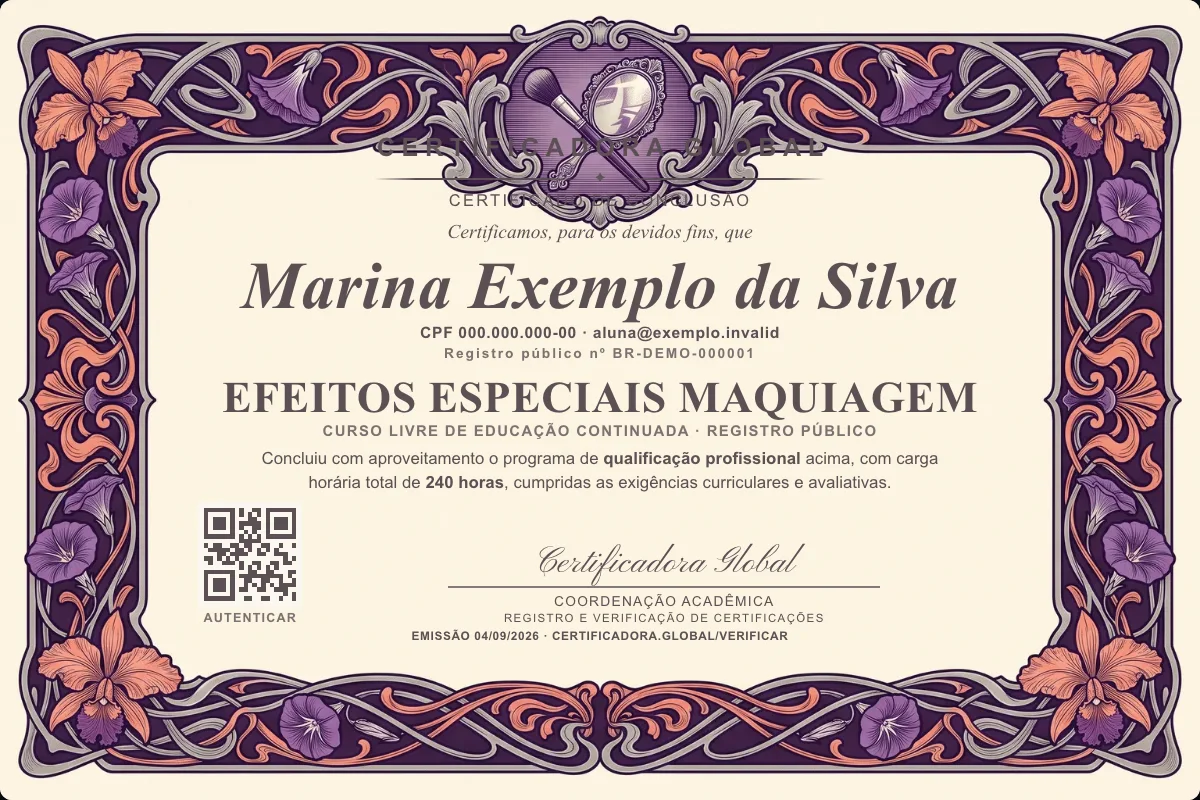 Capa do curso Efeitos Especiais Maquiagem