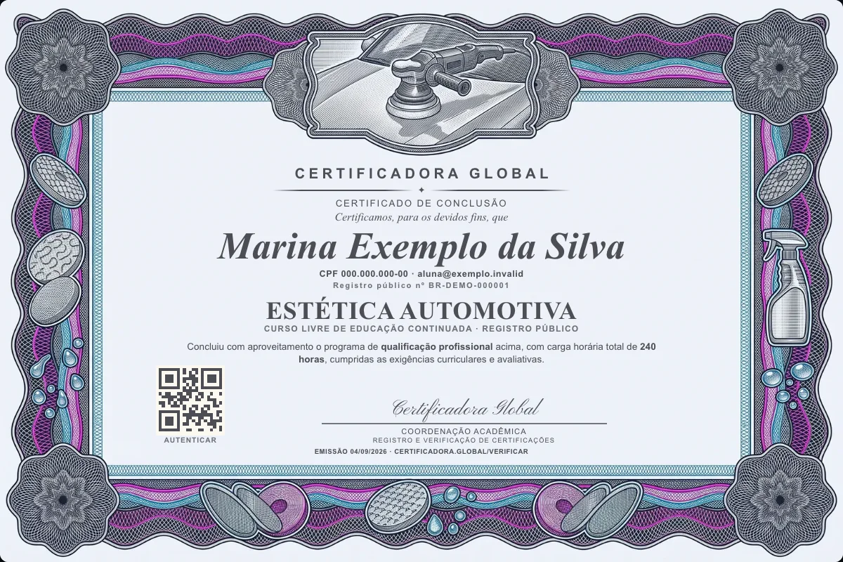 Capa do curso Estética Automotiva