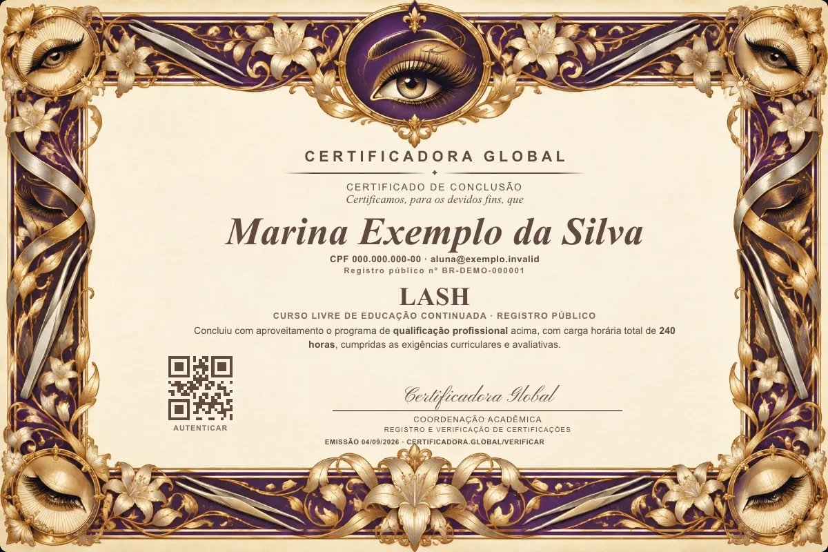Capa do curso Lash