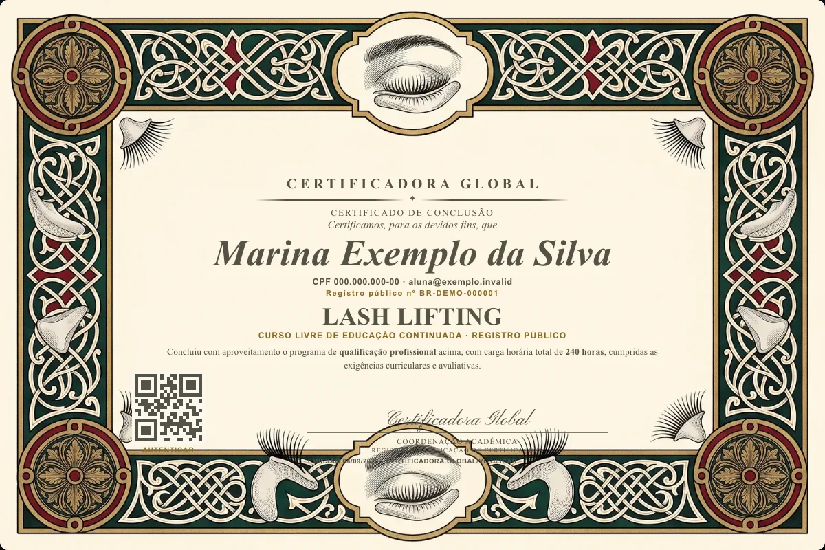 Capa do curso Lash Lifting