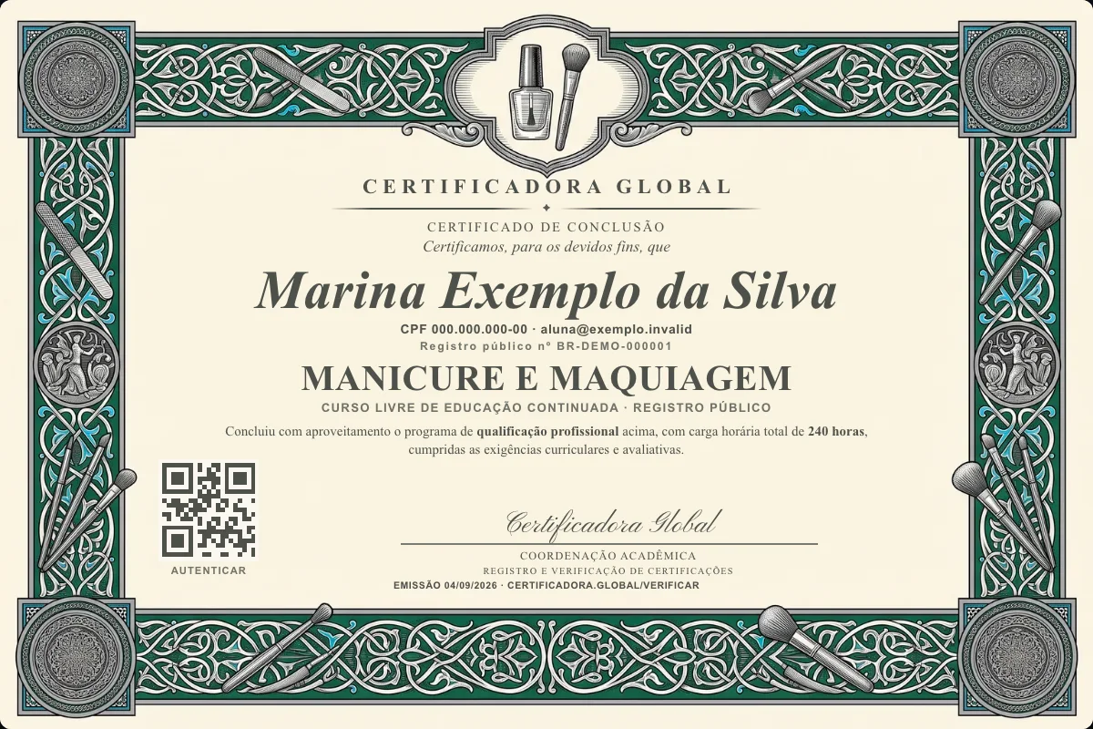 Capa do curso Manicure e Maquiagem