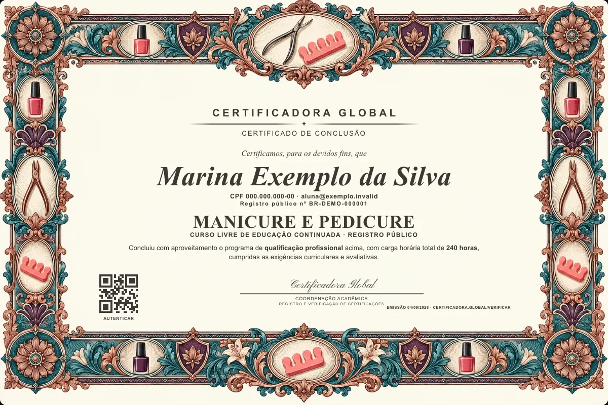 Capa do curso Manicure e Pedicure