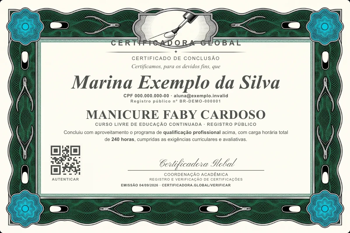 Capa do curso Manicure Faby Cardoso