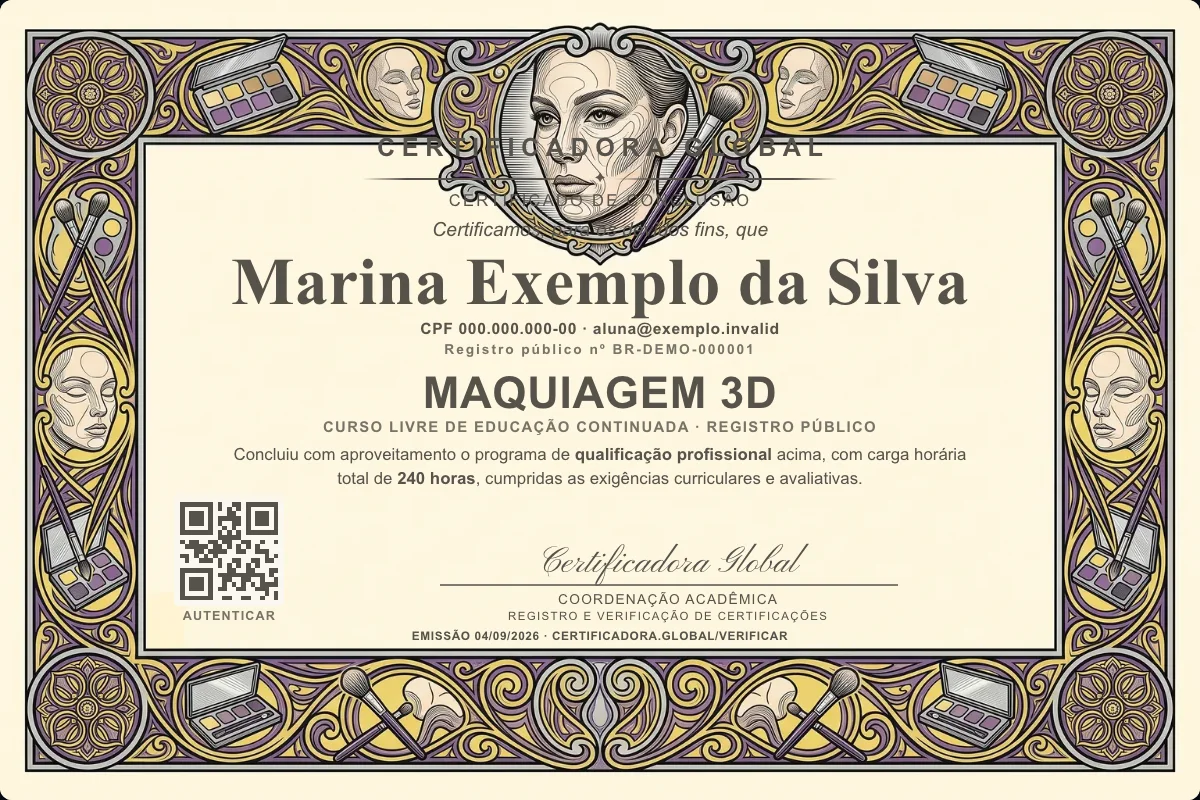Capa do curso Maquiagem 3D
