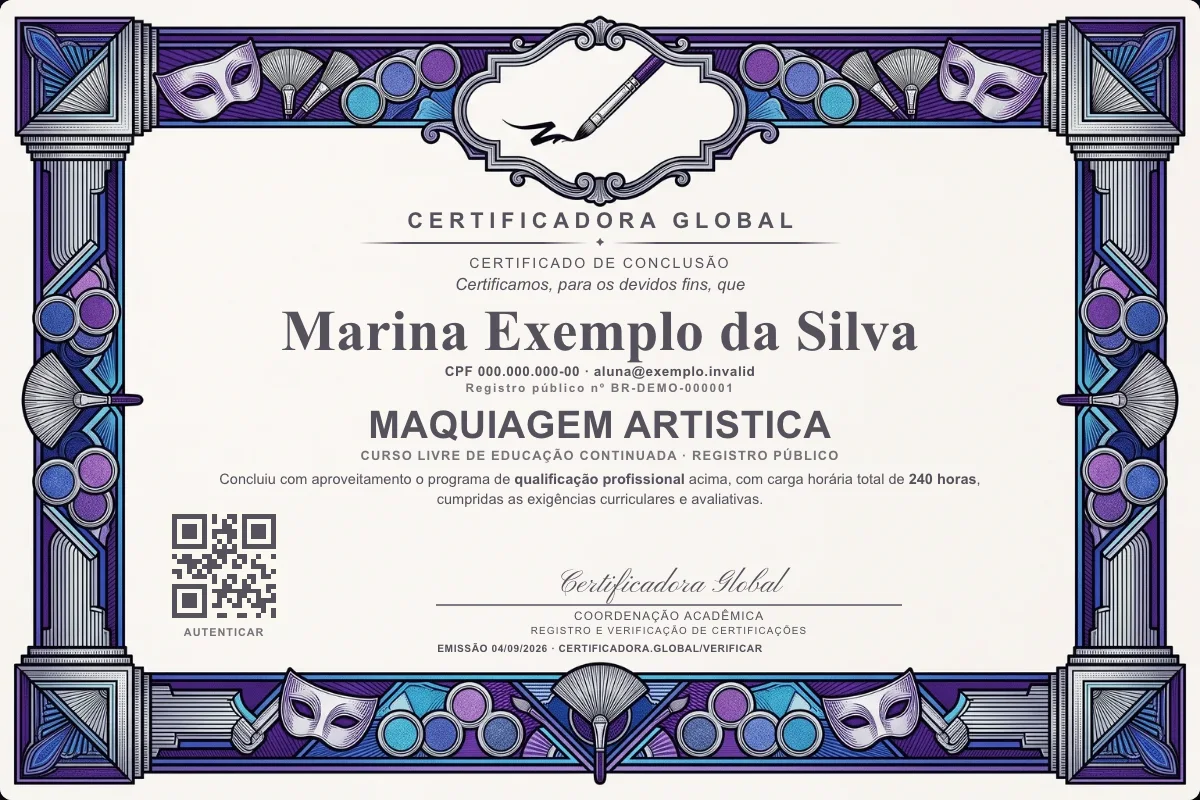 Capa do curso Maquiagem Artistica