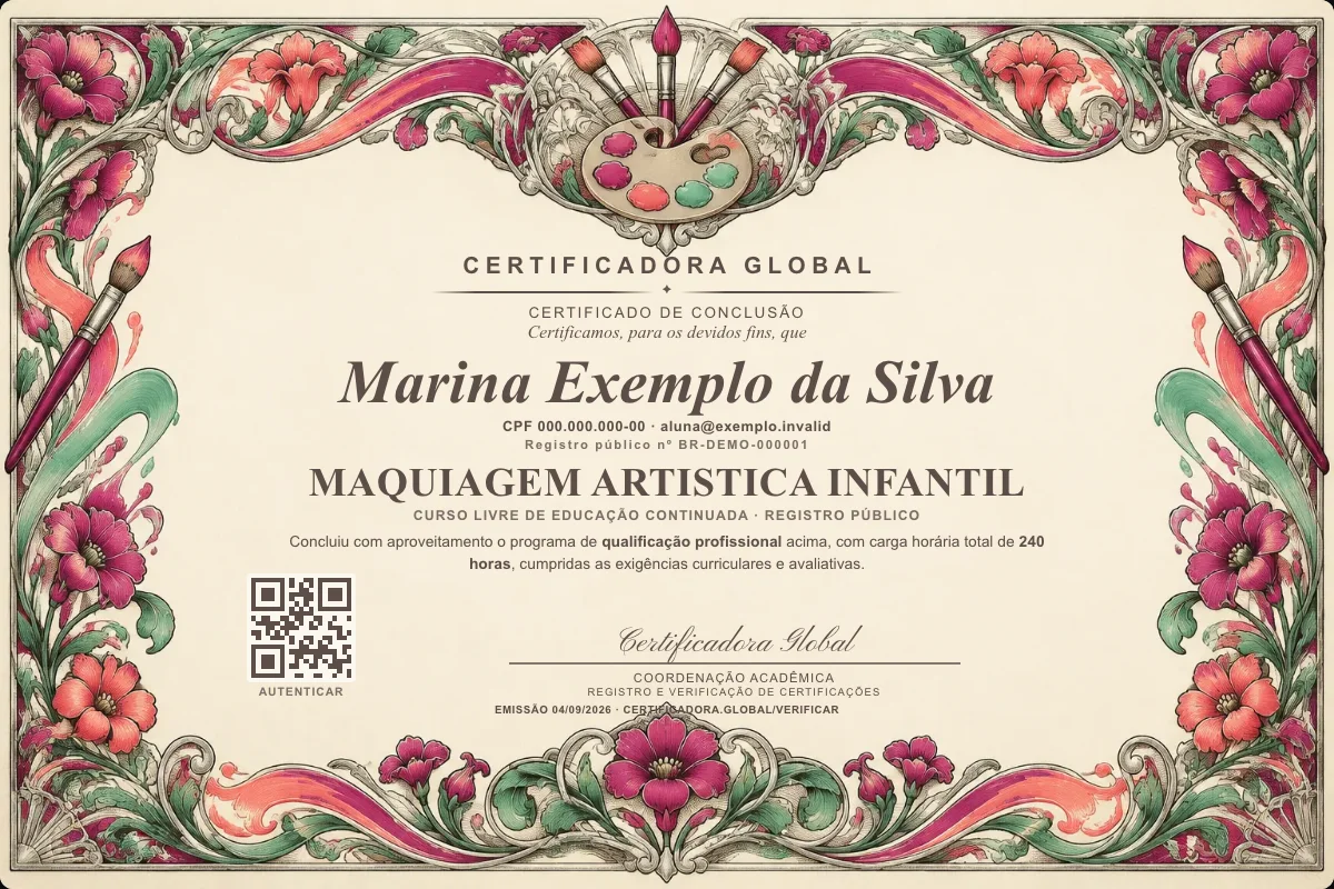 Capa do curso Maquiagem Artistica Infantil