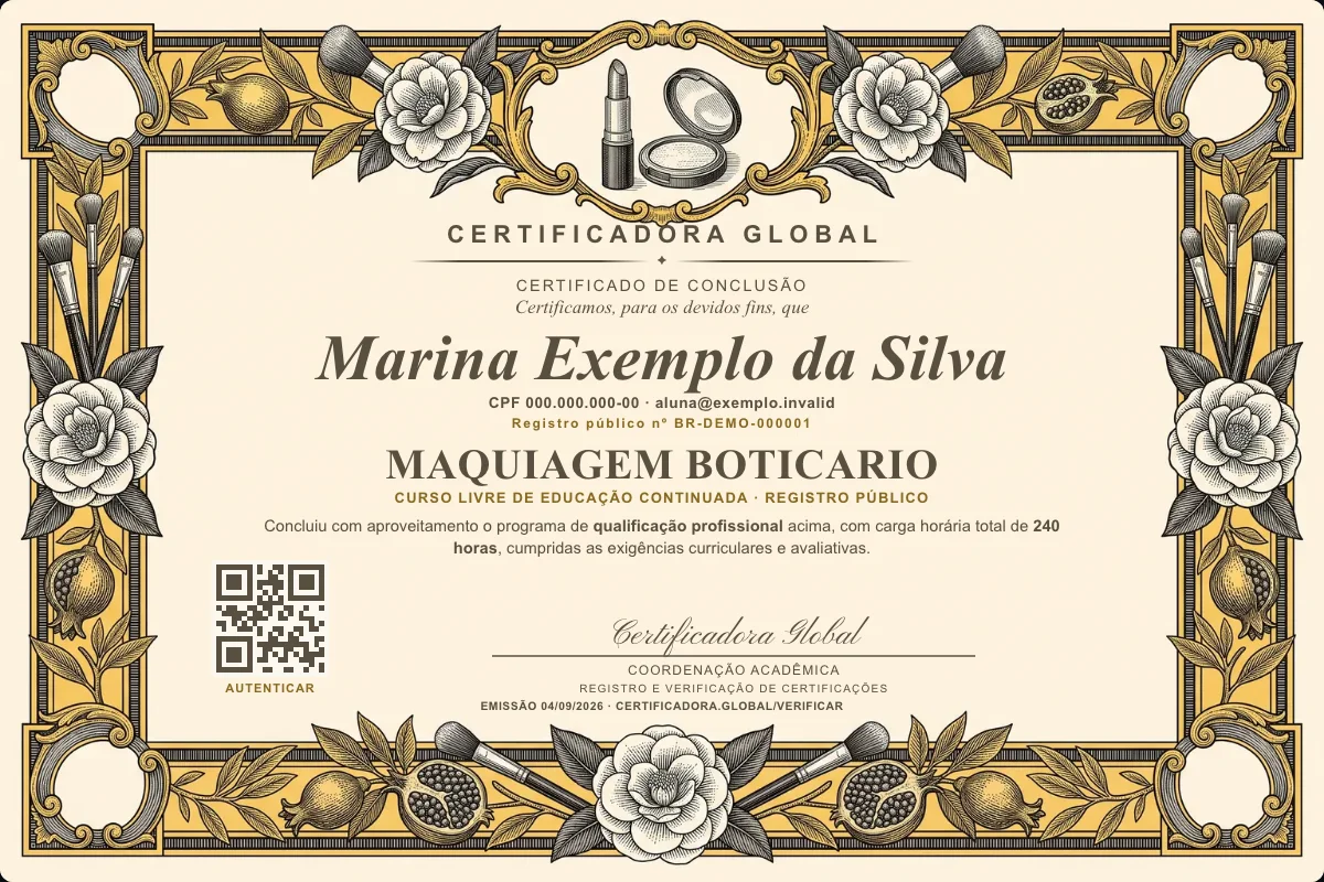 Capa do curso Maquiagem Boticario