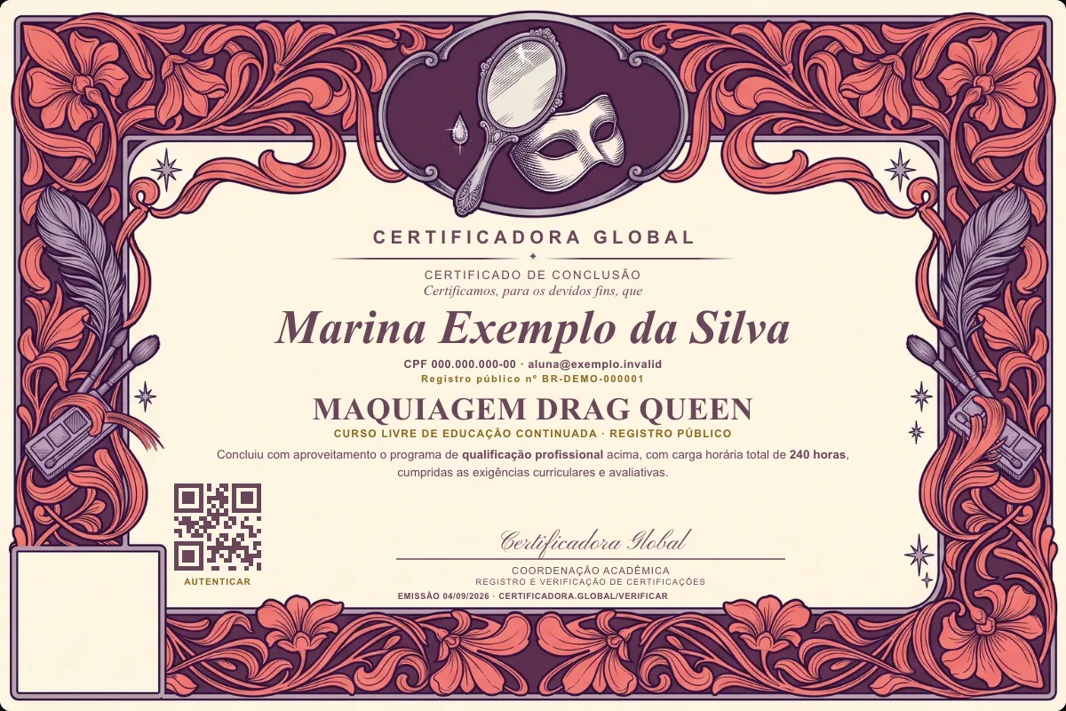 Capa do curso Maquiagem Drag Queen